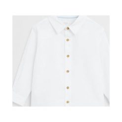 Mango Kids - Koszula dziecięca Oxford6 80-104 cm. Niebieskie koszule chłopięce z bawełny, casualowe, długie. Za 59,90 zł.