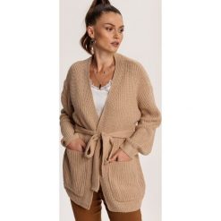 Beżowy Kardigan Jilnell. Brązowe swetry damskie Renee, s, bez wzorów. Za 149,99 zł.