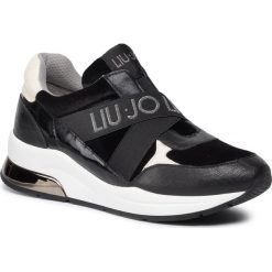 Sneakersy LIU JO - Karlie 1 469701 TX064 Black 22222. Czarne półbuty damskie Liu Jo, na co dzień, bez wzorów, ze skóry ekologicznej, bez obcasa, na koturnie, bez zapięcia. Za 589,00 zł.