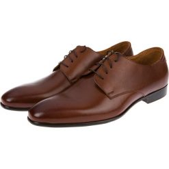 Buty Brązowe Dover. Pomarańczowe buty wizytowe męskie LANCERTO, na lato, z bawełny, z otwartym noskiem, na sznurówki. Za 599,90 zł.
