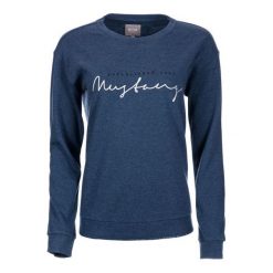 Mustang Bluza Damska M Niebieski. Niebieskie bluzy damskie Mustang, m, bez wzorów, z bawełny, bez rękawów, bez kaptura. W wyprzedaży za 209,00 zł.