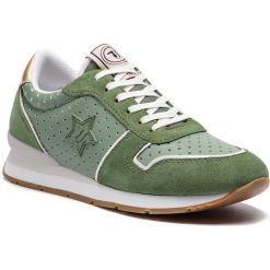 Sneakersy TRUSSARDI JEANS - 79A00322 G609. Zielone półbuty damskie Trussardi Jeans, z jeansu. W wyprzedaży za 439,00 zł.