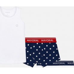 Mayoral - Bokserki dziecięce 92-166 cm (3-pack). Niebieskie majtki chłopięce marki Mayoral, bez wzorów, z dzianiny. Za 85,90 zł.