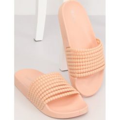 Klapki z koralikami różowe G301 PINK. Różowe klapki damskie obuwie damskie, z aplikacjami, z gumy, bez obcasa. Za 34,10 zł.