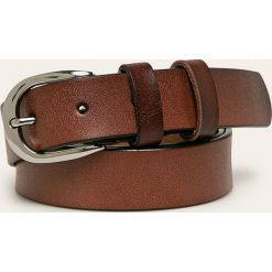 Answear - Pasek skórzany. Pomarańczowe paski damskie ANSWEAR, w paski, ze skóry. W wyprzedaży za 49,90 zł.