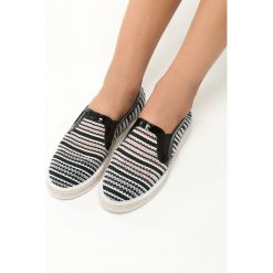 Trampki damskie slip on: Czarne Slip On Small Wave