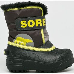 Sorel - Śniegowce dziecięce Snow Commander. Czarne śniegowce chłopięce marki Sorel, na zimę, bez zapięcia. W wyprzedaży za 189,90 zł.