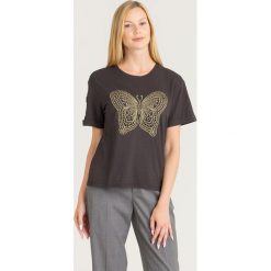 T-SHIRT TWINSET. Czarne t-shirty damskie Twinset, s, z haftami, z bawełny, z okrągłym kołnierzem. Za 409,00 zł.