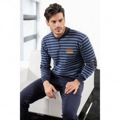 Piżama męska ENRICO COVERI Athletic Blue. Niebieskie piżamy męskie Astratex, m, z dzianiny. Za 128,99 zł.