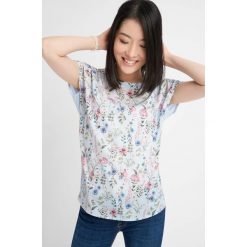 T-shirty damskie: Koszulka bimaterial w kwiaty