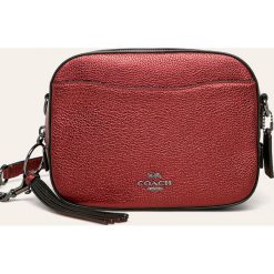 Coach - Torebka skórzana. Brązowe listonoszki damskie Coach, w paski, ze skóry, na ramię, małe, bez dodatków. W wyprzedaży za 869,90 zł.