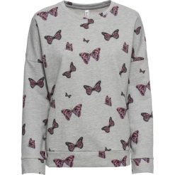 Bluza z nadrukiem w motyle bonprix jasnoszary melanż z nadrukiem. Bluzy damskie bonprix. Za 59,99 zł.