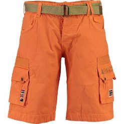 Bermudy "Panoplie" w kolorze pomarańczowym. Pomarańczowe spodenki i szorty męskie Geographical Norway Men, s, w paski, z bawełny. W wyprzedaży za 119,95 zł.