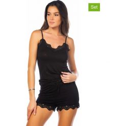 Piżama "Carry" w kolorze czarnym. Czarne piżamy damskie Inoo, l, w koronkowe wzory, z koronki. W wyprzedaży za 59,95 zł.