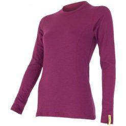 Topy sportowe damskie: Sensor Koszulka Termoaktywna Z Długim Rękawem Double Face Merino Wool W Lila L