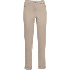 Spodnie ze stretchem chino, "enzyme washed" bonprix migdałowy beżowy. Spodnie damskie bonprix. Za 59,99 zł.