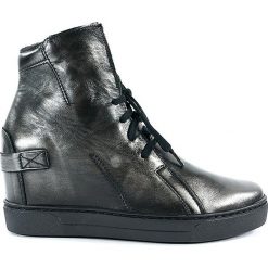 BOTKI DAMSKIE EKS 4636 CZA+SRE. Botki damskie Eksbut, ze skóry, bez obcasa, bez zapięcia. Za 249,00 zł.