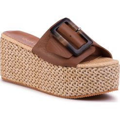 Espadryle QUAZI - QZ-58-04-000657 104. Pomarańczowe espadryle damskie QUAZI, bez wzorów, ze skóry, bez obcasa. W wyprzedaży za 219,00 zł.