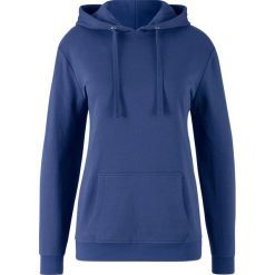 Bluza z kapturem basic bonprix kobaltowy. Niebieskie bluzy damskie bonprix, bez wzorów, bez rękawów, z kapturem. Za 64,99 zł.