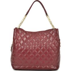 Skórzana torebka w kolorze bordowym - (S)35 x (W)28 x (G)17 cm. Czerwone torebki klasyczne damskie Black Friday Bags, w paski, ze skóry, na ramię, bez dodatków. W wyprzedaży za 329,95 zł.