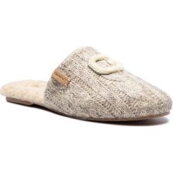 Kapcie GANT - Lazy 17598932 Beige Melange G111. Brązowe klapki damskie GANT, bez wzorów, z wełny, bez obcasa. W wyprzedaży za 149,00 zł.