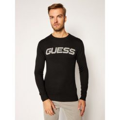 Sweter Guess Front Logo M0BR53 Z2PL0. Czarne swetry męskie Guess, xxl, z aplikacjami, klasyczne, z klasycznym kołnierzykiem, bez kaptura. Za 369,00 zł.
