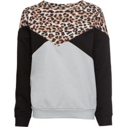 Bluza dresowa bonprix szaro-czarny. Czarne bluzy damskie bonprix, bez wzorów, z dresówki, bez rękawów, bez kaptura. Za 74,99 zł.