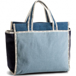 Torebka TOMMY HILFIGER - Th Logo Tape Tote Denim AW0AW05089 901. Niebieskie torebki klasyczne damskie TOMMY HILFIGER, z denimu. W wyprzedaży za 329,00 zł.