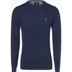 Gant - Sweter męski, niebieski. Niebieskie swetry męskie GANT, xl, bez wzorów, z dzianiny, klasyczne, z klasycznym kołnierzykiem, bez kaptura. Za 499,95 zł.