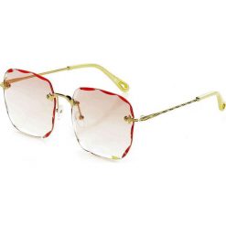 Geometryczne okulary przeciwsłoneczne mazzini mysterious look różowy. Różowe okulary przeciwsłoneczne damskie LOOKS STYLE EYEWAER. W wyprzedaży za 59,90 zł.