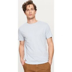 T-shirty męskie: Gładki t-shirt z lnem – Niebieski