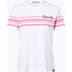 Superdry - T-shirt damski, biały. Białe t-shirty damskie Superdry, s, w paski, z bawełny, bez kołnierzyka. Za 189,95 zł.