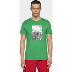 T-shirt męski TSM013 - zielony. Zielone koszulki męskie xl, z bawełny. W wyprzedaży za 29,99 zł.