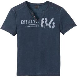 Shirt z dekoltem henley Slim Fit, krótki rękaw bonprix ciemnoniebieski "used". Niebieskie koszulki męskie bonprix, s, z nadrukiem, bez kołnierzyka, z krótkim rękawem, krótkie. Za 74,99 zł.