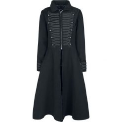 Gothicana by EMP Hera Płaszcz damski czarny. Czarne płaszcze damskie marki Gothicana by EMP, l, z aplikacjami, z wełny, militarne. Za 244,90 zł.