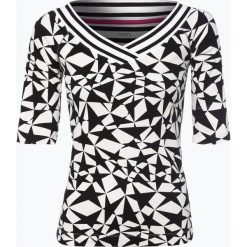 Marc Cain Sports - Koszulka damska, niebieski. Niebieskie t-shirty damskie marki Marc Cain Sports, z nadrukiem, prążkowane, z dekoltem w serek. Za 649,95 zł.