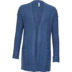 Sweter bez zapięcia bonprix jasny indygo. Niebieskie swetry damskie bonprix, bez wzorów, bez rękawów, bez kaptura. Za 37,99 zł.