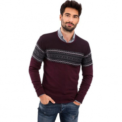 Sweter w kolorze bordowym. Czerwone swetry klasyczne męskie AVVA, Dewberry, m, z okrągłym kołnierzem. Za 219,95 zł.