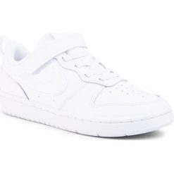 Buty NIKE - Court Borough Low 2 (Psv) BQ5451 100 White/White/White. Białe półbuty chłopięce Nike, na rzepy. Za 169,00 zł.