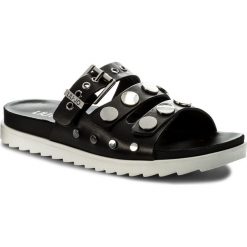 Klapki LIU JO - Sandalo Footbed S18099 P0168 Black 22222. Czarne klapki damskie Liu Jo, z aplikacjami, ze skóry, bez obcasa. W wyprzedaży za 419,00 zł.