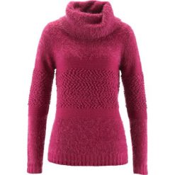 Golfy damskie: Sweter z golfem bonprix jeżynowo-czerwony