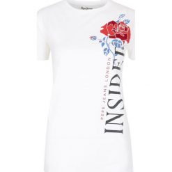 T- shirt Pepe Jeans. Białe koszulki damskie s, bez wzorów, z jeansu, klasyczne, z klasycznym kołnierzykiem. Za 89,00 zł.