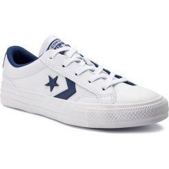 Trampki CONVERSE - Star Player Ox 159740C White/Navy/White. Białe półbuty damskie Converse, bez wzorów, ze skóry, bez zapięcia. W wyprzedaży za 259,00 zł.