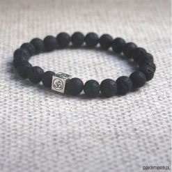 Męska bransoletka :: OM :: black lava. Czarne bransoletki męskie Pakamera, metalowe. Za 62,00 zł.