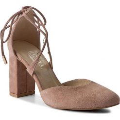 Półbuty KOTYL - 5899 Róż Zamsz. Czerwone półbuty damskie skórzane marki Kotyl, eleganckie, na obcasie. W wyprzedaży za 229,00 zł.