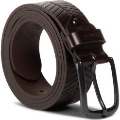 Pasek Męski GINO ROSSI - 3M2-001-SS20 r. XL Brown. Pomarańczowe paski męskie Gino Rossi, w paski, ze skóry. Za 99,99 zł.