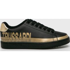 Trussardi Jeans - Buty. Czarne buty sportowe damskie Trussardi Jeans, bez wzorów, z jeansu, sportowe. W wyprzedaży za 239,90 zł.