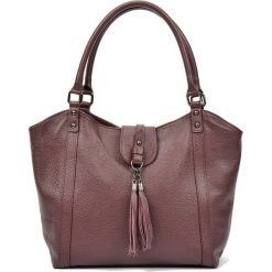 Torebki klasyczne damskie: Skórzana torebka w kolorze bordowym – (S)30 x (W)45 x (G)12 cm