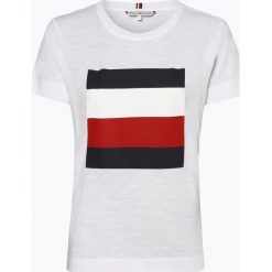 Tommy Hilfiger - T-shirt damski, biały. Białe t-shirty damskie TOMMY HILFIGER, m, z nadrukiem, bez kołnierzyka. Za 129,95 zł.