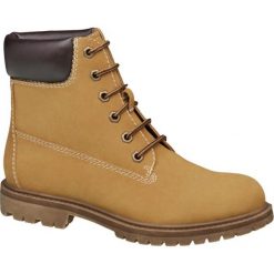 Trapery damskie Highland Creek brązowe. Pomarańczowe botki damskie marki Highland Creek, z materiału, na obcasie. Za 139,90 zł.